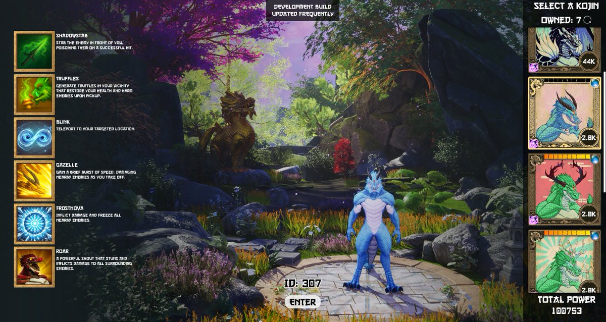 RealmsDotGame's tweet image. You&apos;ll be able to see the abilities tied to your Kojin traits in game very soon 🐲⚔️✨