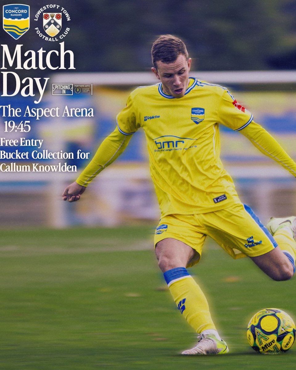 𝑴𝑨𝑻𝑪𝑯𝑫𝑨𝒀 

🆚 <a href="/OFCLTRAWLERBOYS/">Lowestoft Town FC</a> 
🏆 <a href="/IsthmianLeague/">The Pitching In Isthmian League</a> 
🏟️ The Aspect Arena
⏱️ 19:45 pm
🎟️ FREE ENTRY - Donation opportunities with all money raised going towards Callum Knowlden during his injury❤️

#YAMC💛💙