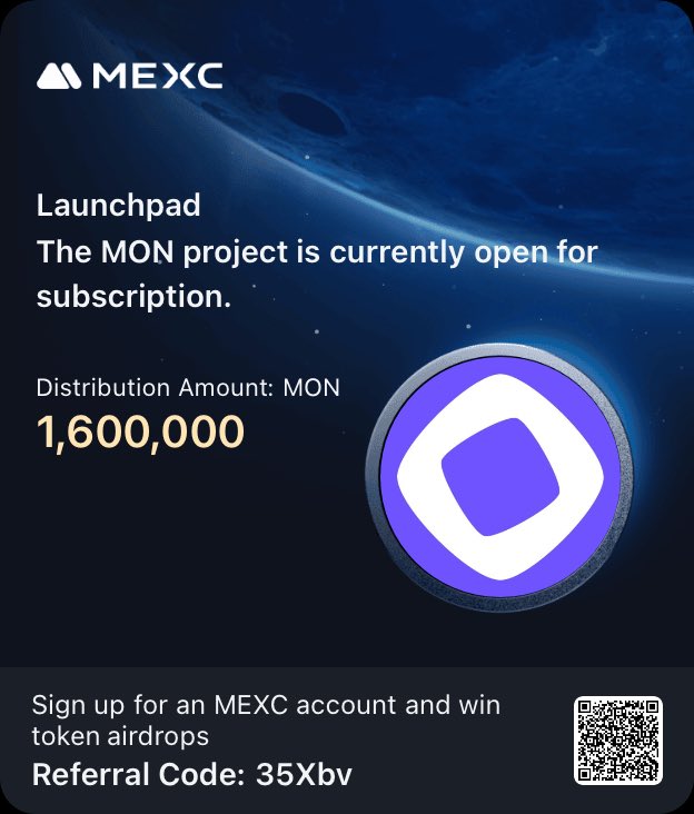 xelf_sol's tweet image. Quick tutorial on how to 2x your money (at least) using #MEXC 

You can buy $MON (@monad) at $0.02. It’s already trading at ~$0.04 on pre-market. When it launches, it’s gonna pump they’ve been building this for years and Coinbase is backing it.

Just make 3 simple tasks on Mexc…