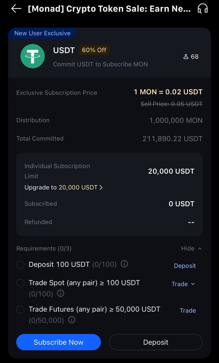 xelf_sol's tweet image. Quick tutorial on how to 2x your money (at least) using #MEXC 

You can buy $MON (@monad) at $0.02. It’s already trading at ~$0.04 on pre-market. When it launches, it’s gonna pump they’ve been building this for years and Coinbase is backing it.

Just make 3 simple tasks on Mexc…