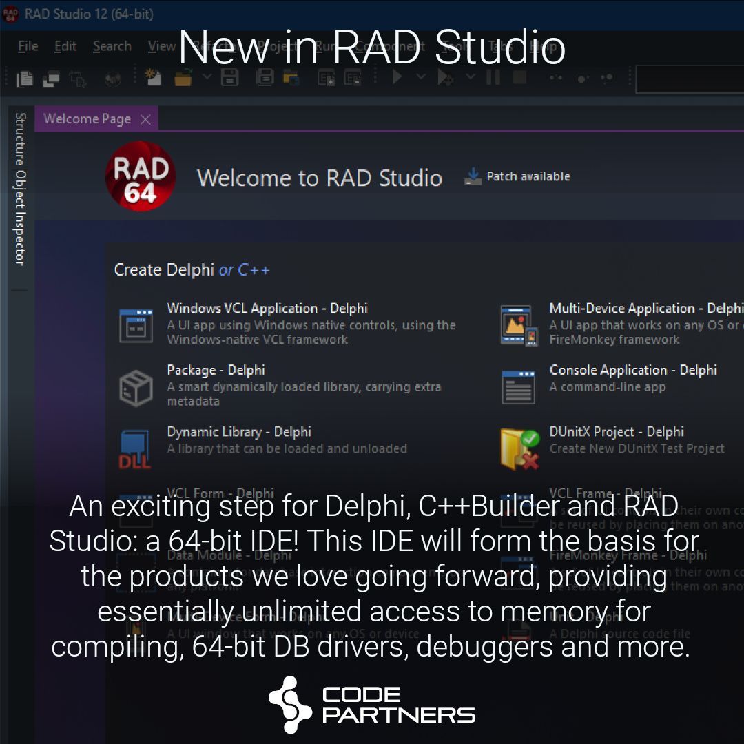 code_partners's tweet image. RAD Studio 12.3 : 64-bit IDE

RAD Studio 12.3 introduces the first release of a 64-bit IDE for Delphi and C++Builder. Watch this quick overview to see more.

code-partners.com/goto/?topic=ra…

#radstudio #embarcadero #c++builder #delphi #64bit