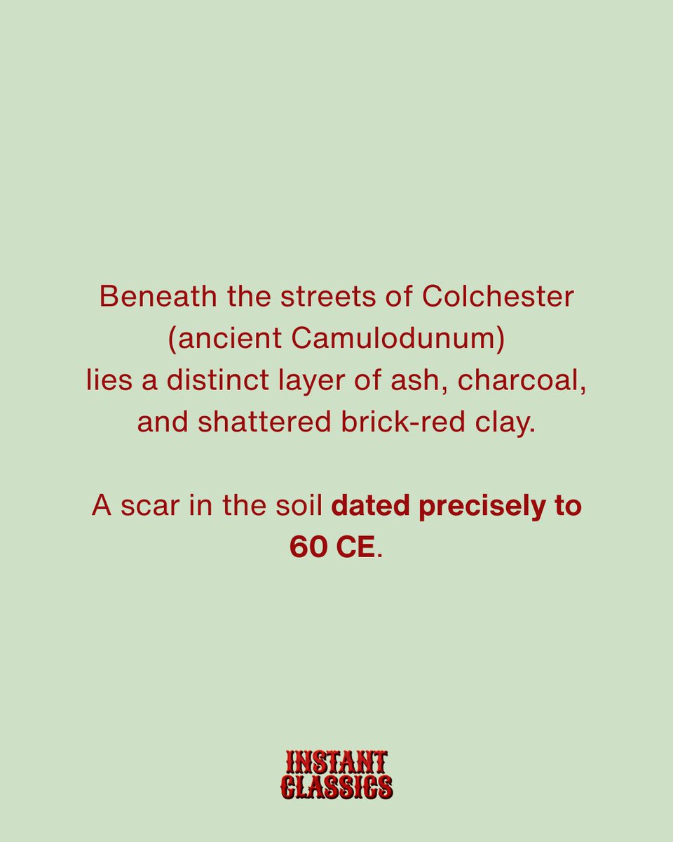 Insta_Classics's tweet image. Tacitus might have written about the flames, but archaeologists found them.

#historypodcast #ancienthistory #ancientrome #boudica #ancientcivilizations