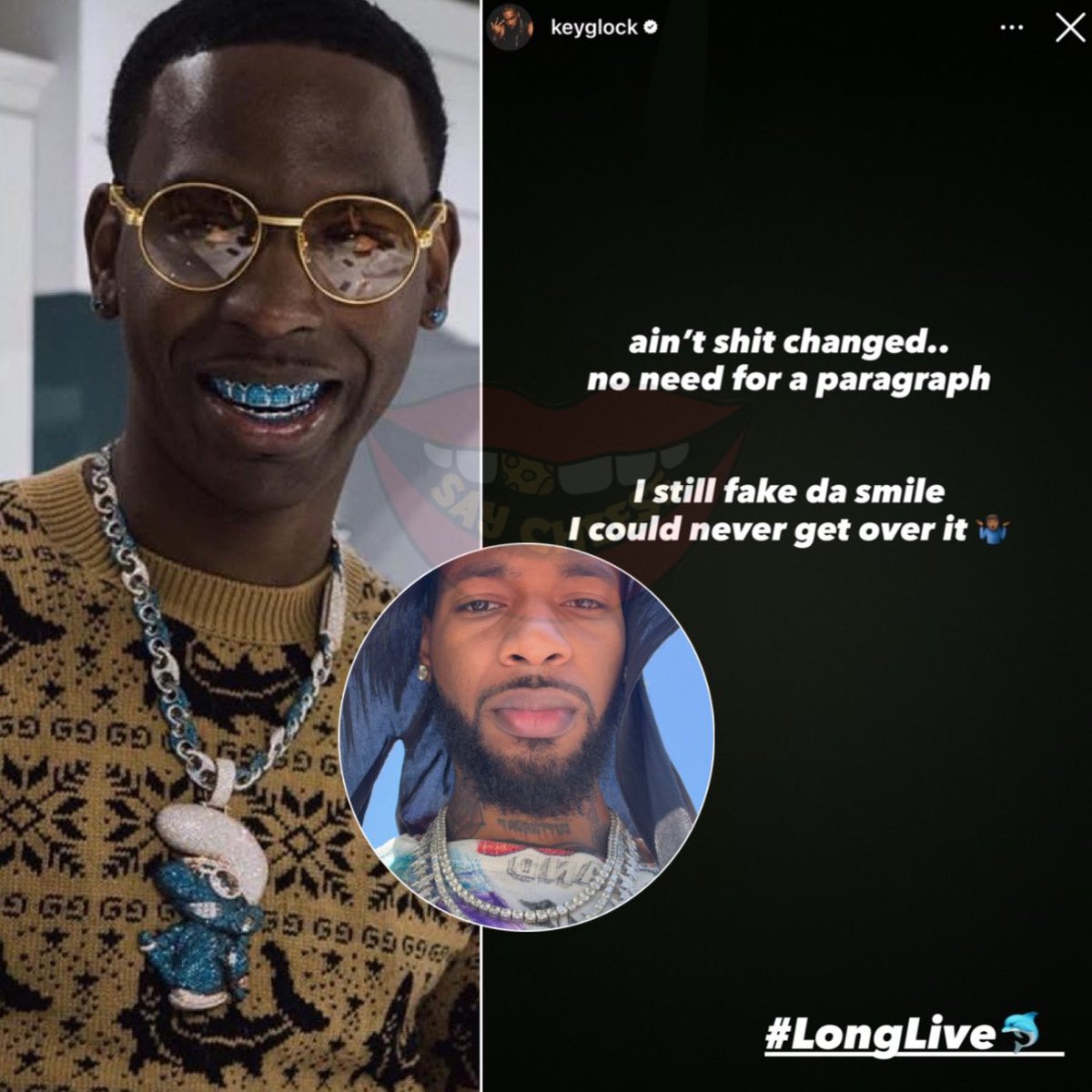 SaycheeseDGTL's tweet image. Key Glock shares a message on the 4th anniversary of Young Dolph&apos;s passing