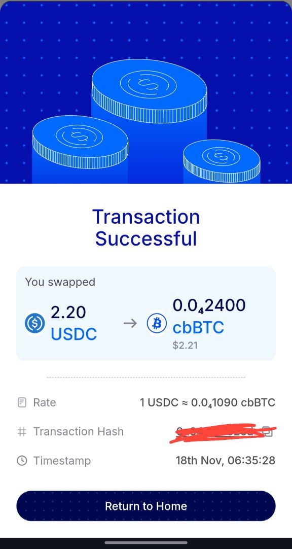 ZoNaveen's tweet image. Day 39 of SIP in cbBTC (BTC) , Using coins.me .

@coinsme_HQ @P2Pdotme

#SIP #coinsdotme #p2pdotme