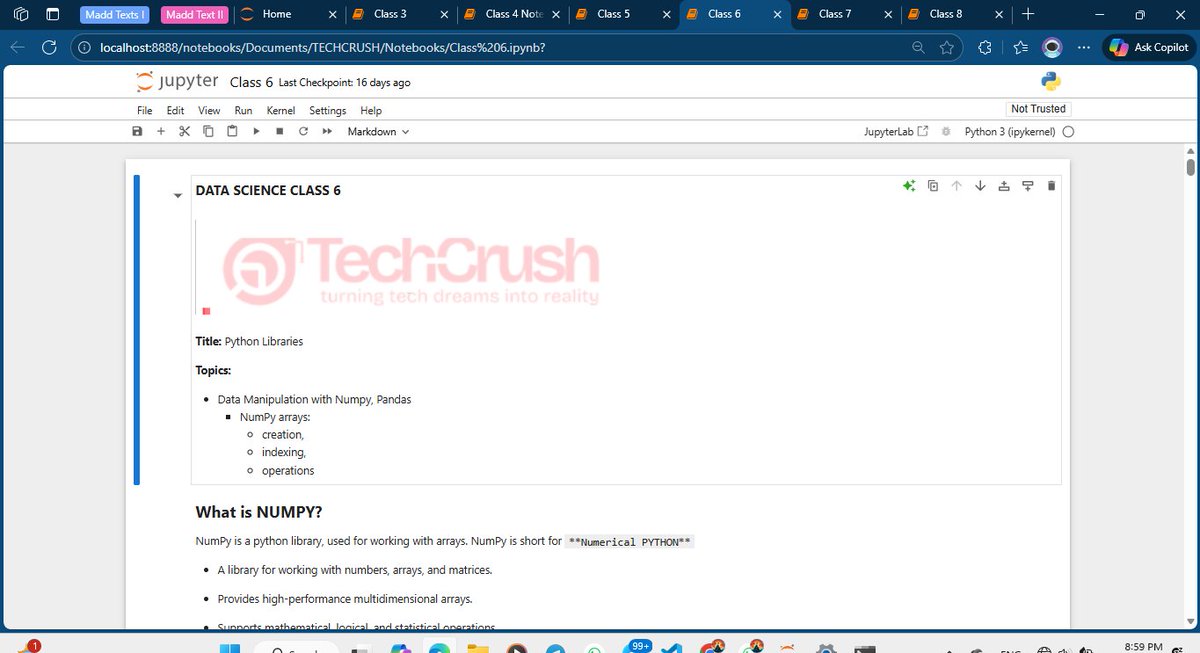 AlgebraXDataSci's tweet image. Got a @TechCrushHQ  scholarship to study data science. The start was tough, consistency was hard. Revisiting notes, studying at my pace, and small wins built my confidence. Grateful for the journey &amp;amp; ready for more growth! #TechcrushOneMonthRecap #DataScienceJourney