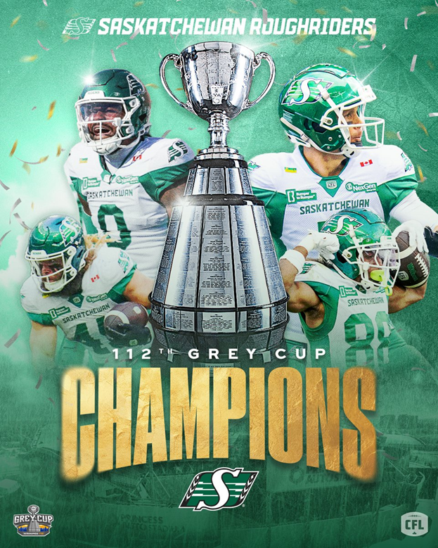 CONGRATULATIONS! to the Saskatchewan Roughriders for an amazing season and Grey Cup WIN!!!