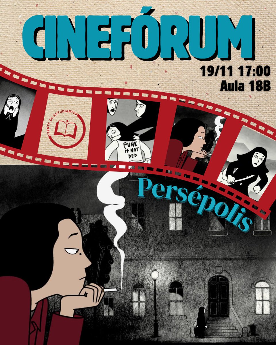 ‼️El próximo miércoles, 19 de noviembre, estaremos proyectando la película Persépolis. Después de la proyección, tendremos un debate sobre la película relacionandola con el día a día de la mujer trabajadora y estudiante en la educación en nuestro contexto.