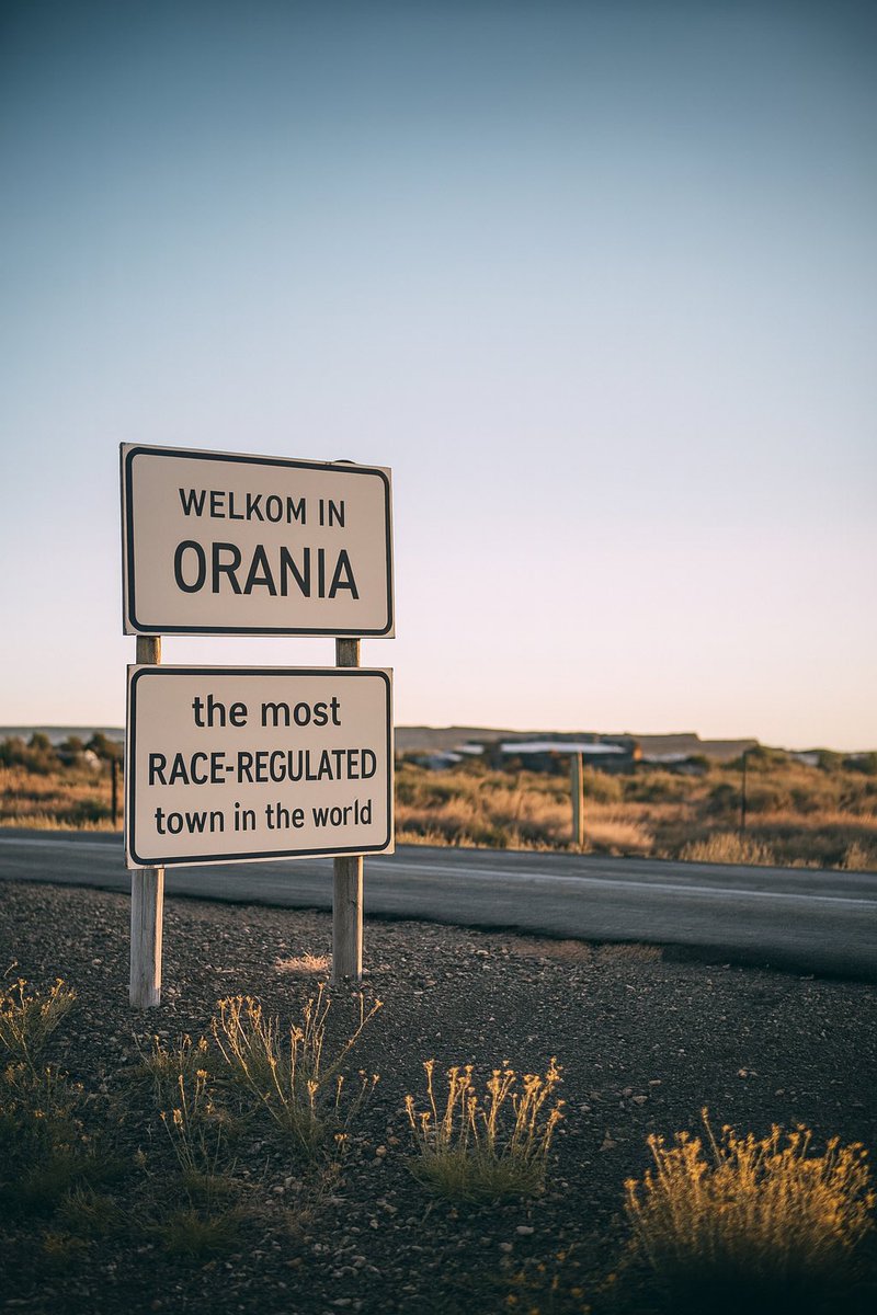 Mikedotcoza's tweet photo. Orania should update their boards accordingly. The most race-regulated town in the world! https://t.co/i0wHXOXvNF