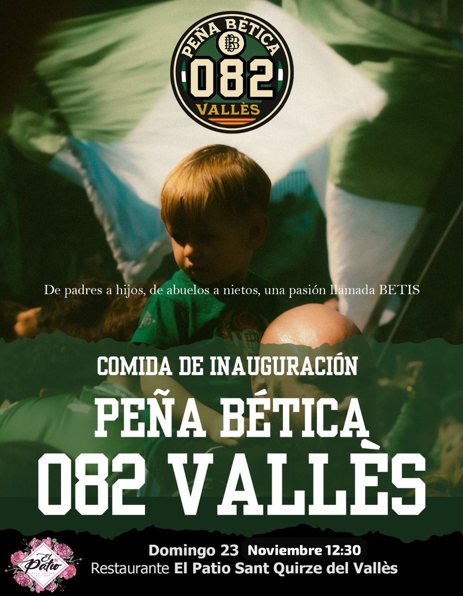 Este domingo veremos el partido con nuestros hermanos de <a href="/Pb_082Valles/">Peña Bética 082 Vallès</a> en su inauguración. Venid a apoyar a esta joven peña 💪