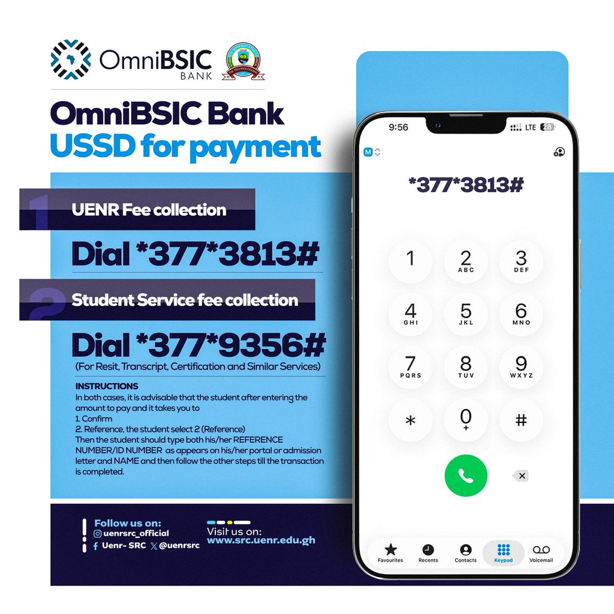 Quick and convenient! Use these USSD codes for all UENR payments.

#UenrSrc