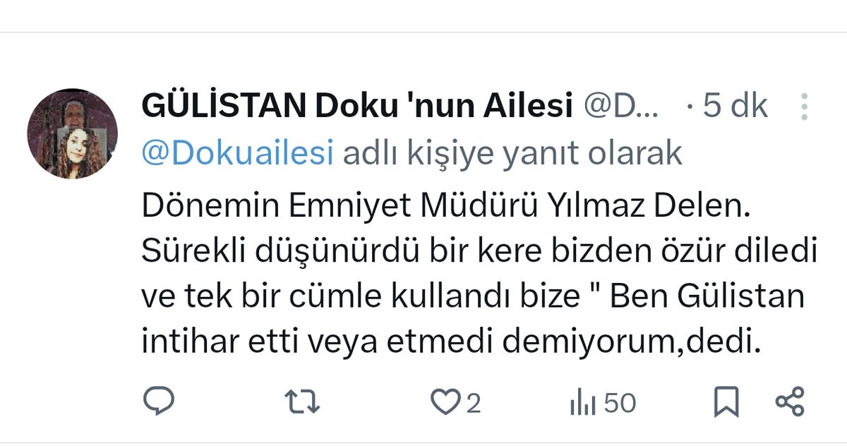 DemirFerit62's tweet photo. Bütün Türkiye Gülistan Doku'nun ailesi tarafından yapılan bu paylaşımı iyi okusun ve saklasın. Bu bir cinayet belgesidir aslında. Bütün gerçekler paylaşımda yer alan  sözlerde saklı. Son söz: Gerçeklerin birgün ortaya çıkma gibi bir huyu vardır.
Gülistan Doku'yu kim katletti? https://t.co/xsi9zZu6xI