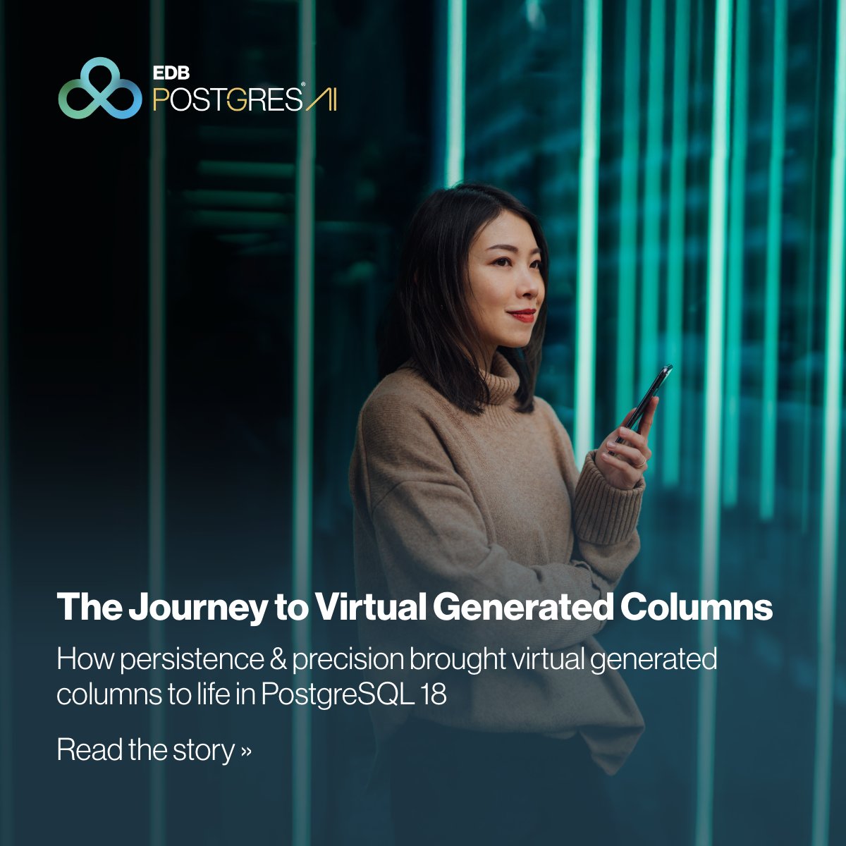 EDBPostgres's tweet image. Some #PostgreSQL features take years to perfect. Virtual generated columns in v18 prove that persistence, collaboration, and design rigor still define how open-source software moves forward at EDB. Full story from Peter Eisentraut: enterprisedb.com/blog/journey-v…