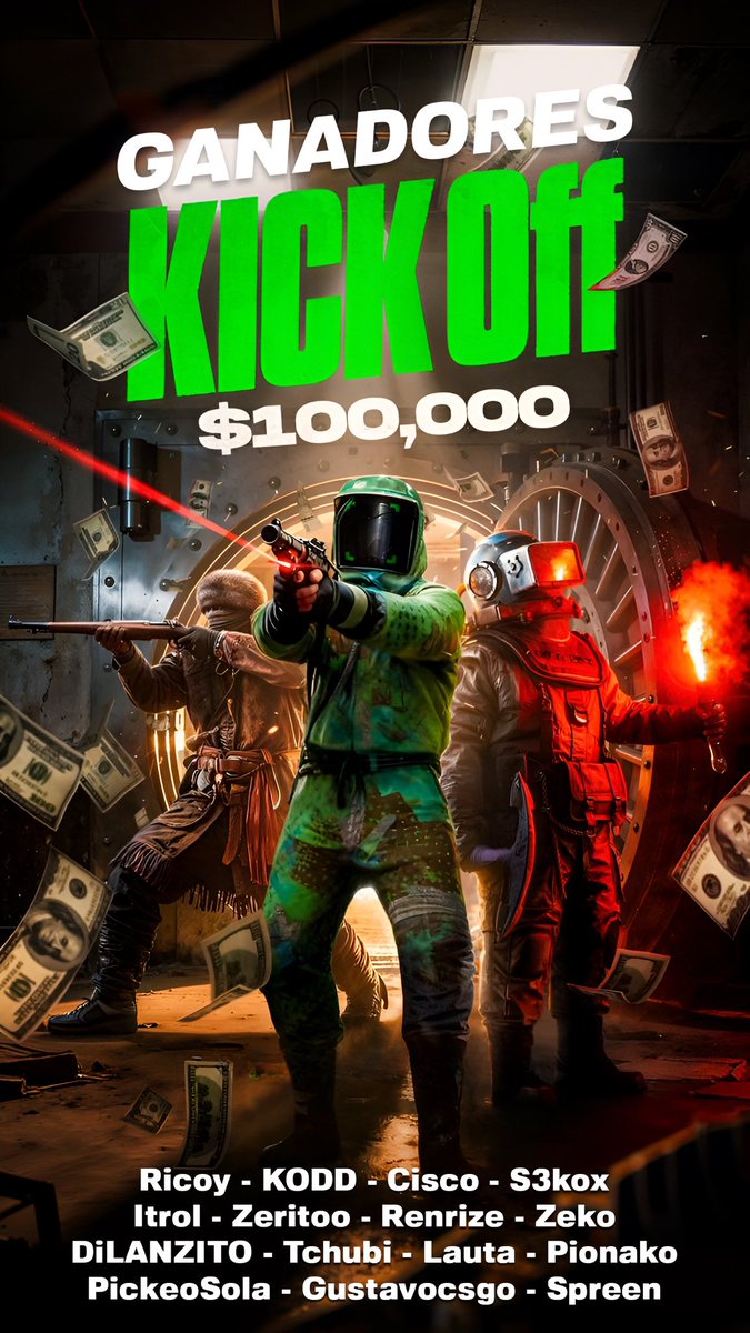 Ya que borraron el otro tweet
acá los ganadores del PRIMER KICKOFF

Gracias a todos por ver estos 4 días de evento, ganamos metiendo huevo a lo loco