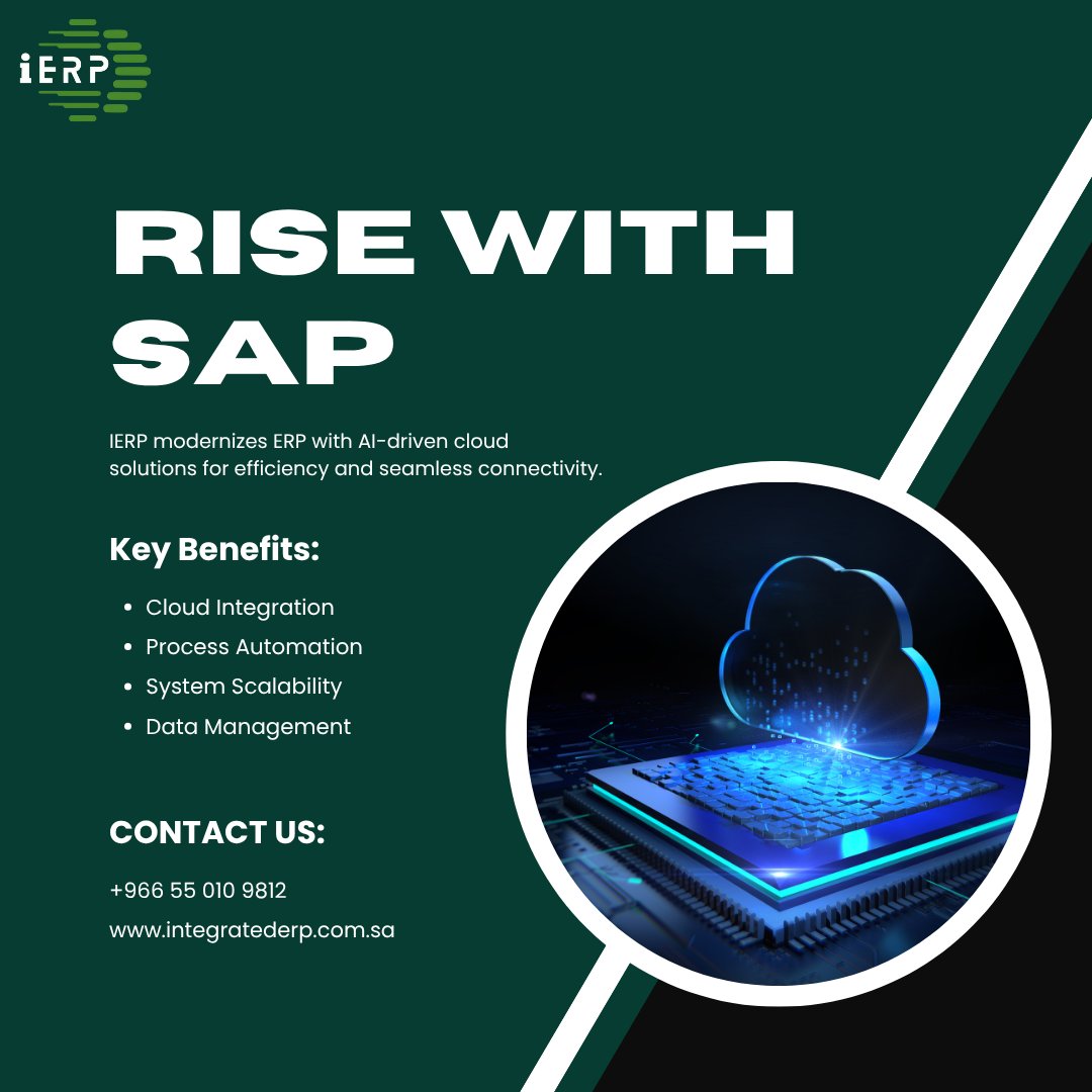 ierpofficial's tweet image. Transform your business with IERP’s next-generation ERP solutions - smart, flexible, and built for sustainable growth with RISE with SAP.
Learn more at integratederp.com.sa or contact us at info@integratederp.com.sa | +966 55 010 9812
#RISEwithSAP #ERP #CloudERP #IERP