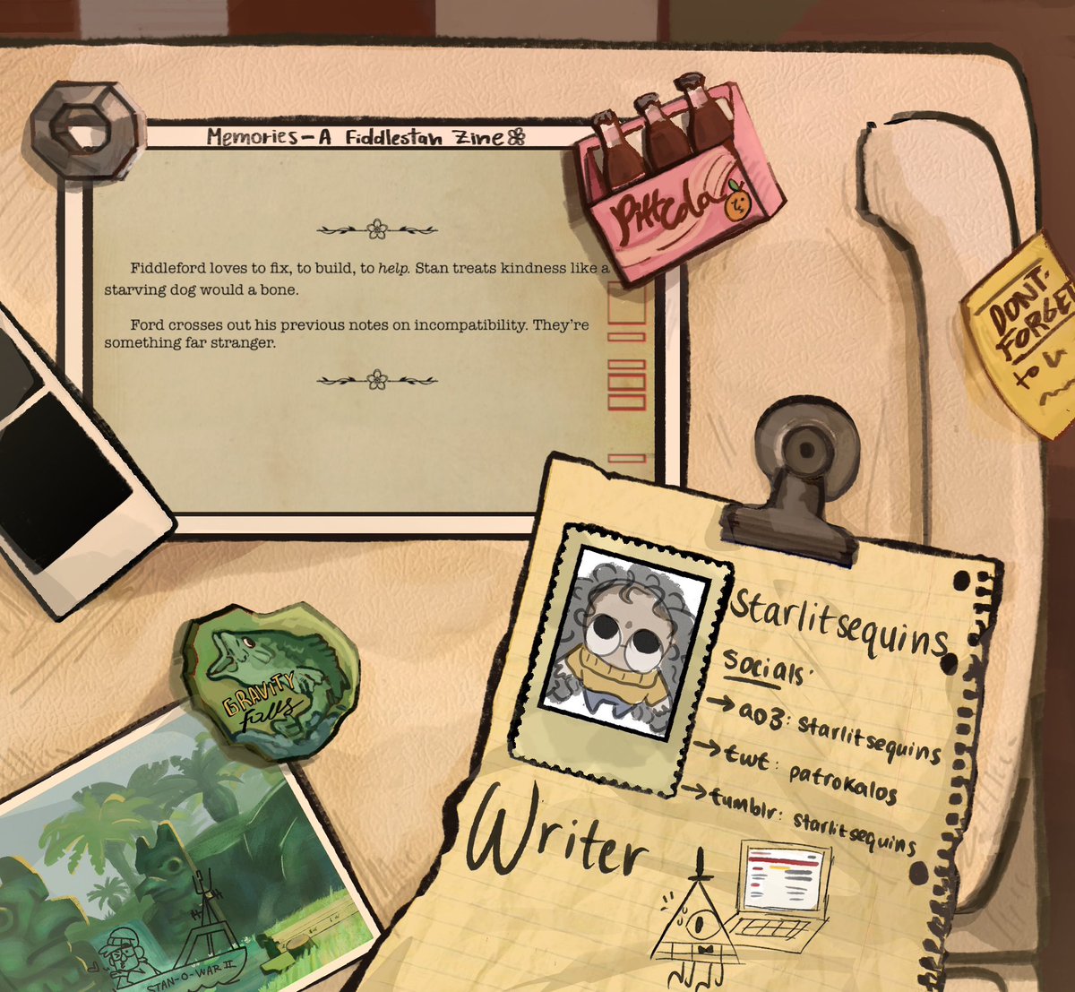 ZineMemories's tweet image. Say hello to Starlitsequins✨!  One of the many talented folks bringing this zine to life.
#fiddlestan #fiddlefordmcgucket #stanleypines