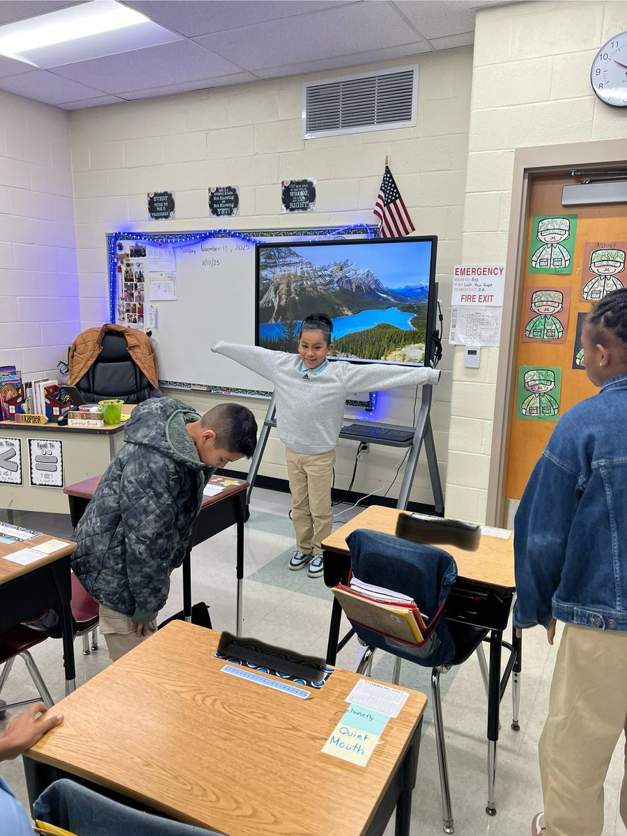 One of my 3rd grade students leading us through a brain break stretch. ❤️