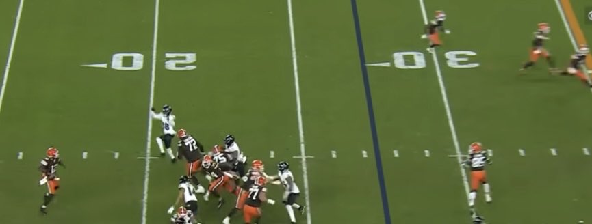 The receiver don’t see the blitz , so he not looking at shedeur when shedeur is trying to throw hot