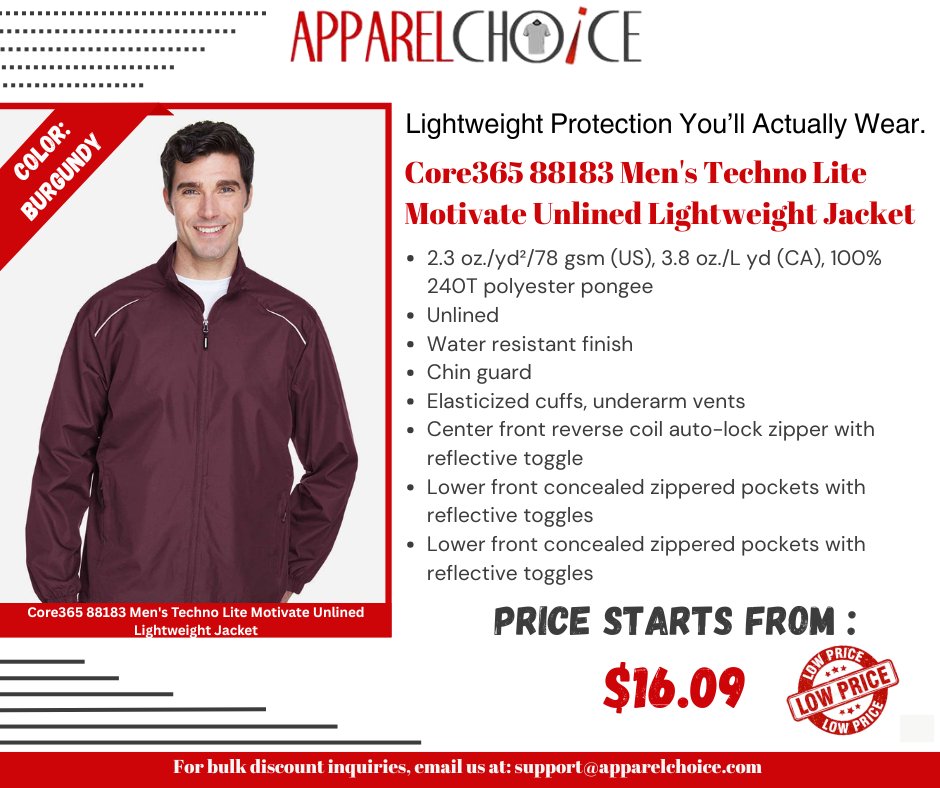 apparelchoice's tweet image. Lightweight. Reliable. Ready for anything.

The Core365 88183 Techno Lite Jacket keeps you moving without the bulk.

Unlined • Water-resistant • Everyday essential

Shop now at: apparelchoice.com/core365/88183-…

#Core365 #TechnoLite #LightweightJacket #MensWear #ApparelChoice
