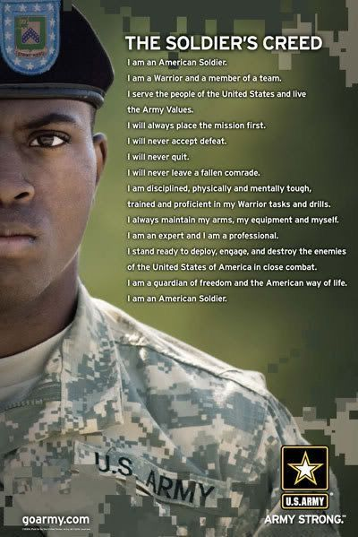 JulieParker144's tweet image. The Soldiers Creed. #ArmyValues #AmericanSoldier #IAmDisciplined #IamAWarrior