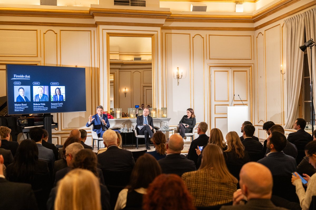 InstituteGC's tweet image. Europe’s future depends on it becoming a tech power.

This evening in Brussels TBI Strategic Counsellor @MatteoRenzi hosted policymakers and experts to explore how to enhance Europe’s position in global innovation and economic growth 🌍