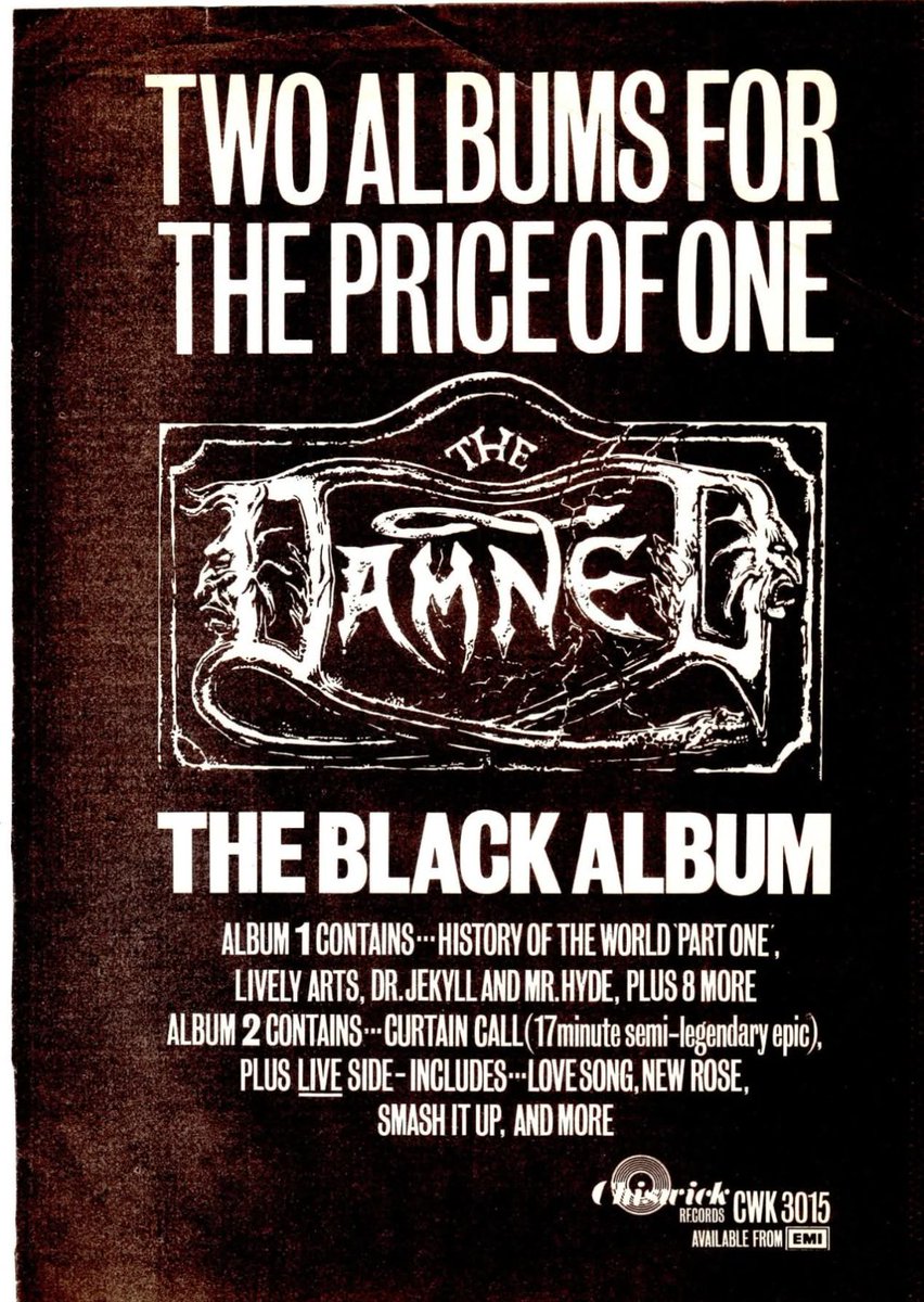 damned_database's tweet image. Released today in 1980. Happy birthday to the wonderful Black Album.
@thedamned @CaptainSensible #paulgray, #RatScabies #DaveVanian