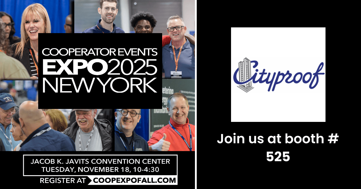 Come find Cityproof in the wild tomorrow at the Fall NY Co-op Expo at the Javits Center! 🍁🏙️
We’ll be at booth #525 10-4:30 talking about how to make New York a little quieter, one window at a time. 
Bonus: We’re raffling off noise-canceling headphones