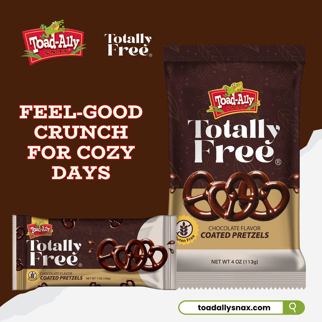 ToadallySnax's tweet image. Totally Free lets you enjoy every chocolaty, crunchy bite. Made for those who want to keep it light but still crave that irresistible sweet-and-salty taste.

Shop now: toadallysnax.com

#toadallysnax #snacktime #sweetandsalty #pretzels #glutenfree