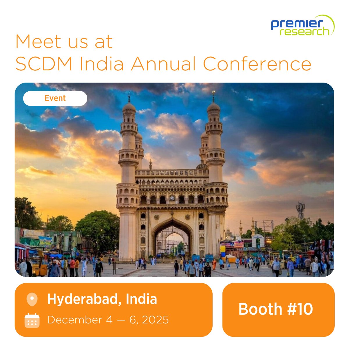 premierresearch's tweet image. We’re exhibiting at #SCDMIndia! Our experts look forward to connecting with industry peers discussing how we support every stage of the data lifecycle. Schedule time to chat: bit.ly/4qUFKAt

#PremierResearch #ClinicalData