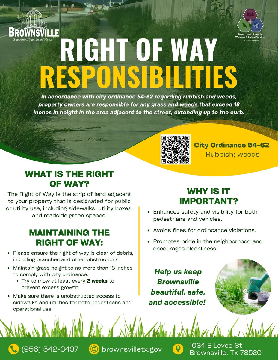 BTxRGV's tweet photo. Property owners: it’s your responsibility to keep sidewalks clear of debris and overgrowth. Let’s keep Brownsville safe, clean, and walkable for everyone!
#KeepBrownsvilleBeautiful #SafeSidewalks #RightOfWayResponsibility https://t.co/V8wavRwaWi