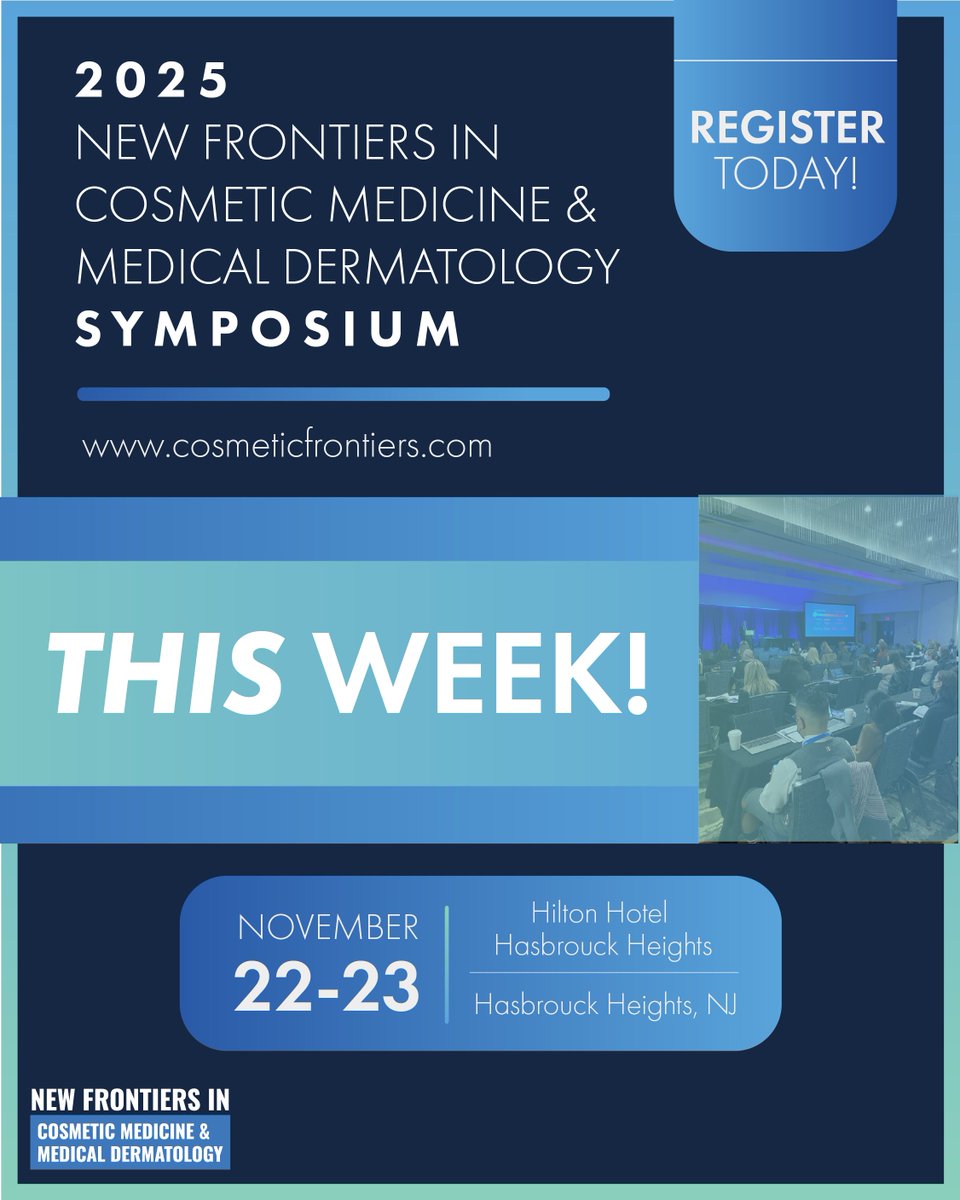 The time has finally arrived — #NFCMMD25 is THIS weekend!🎉 

It's not too late to confirm your spot at this premier regional conference covering the latest science, research, and techniques in cosmetic &amp; medical dermatology.💉

Earn 10 CME/CE credits: cosmeticfrontiers.com.