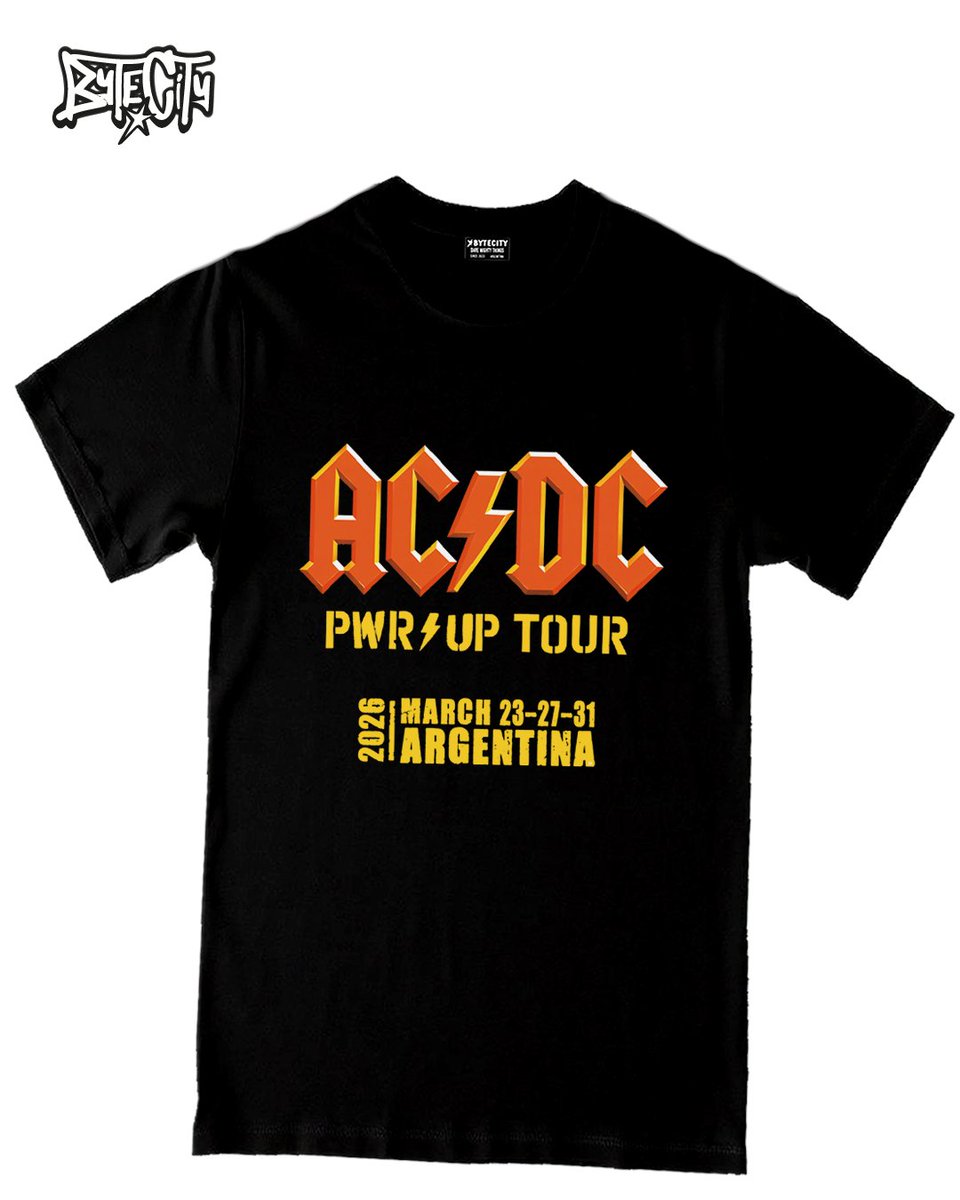 bytecity_design's tweet photo. Remeras AC/DC, reediciónes clásicas y nuevas POWER UP TOUR, Argentina 2026!, stock disponible en la tienda online 👍 #remeras #ByteCity #diseñoderopa https://t.co/FCQwlzFN5g https://t.co/wJaN7BgWzG