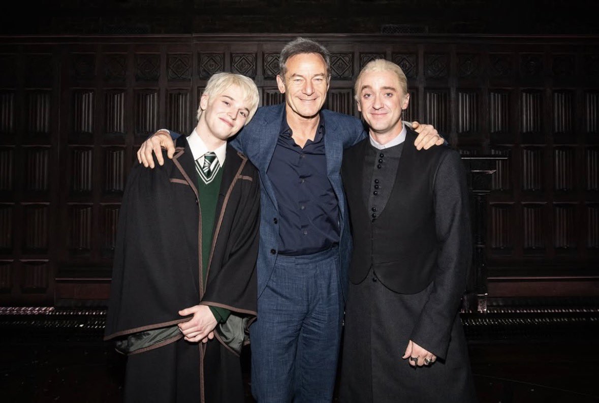 WW_Direct's tweet image. Lucius. 
Draco. 
Scorpius. 

Three generations of Malfoys 🐍