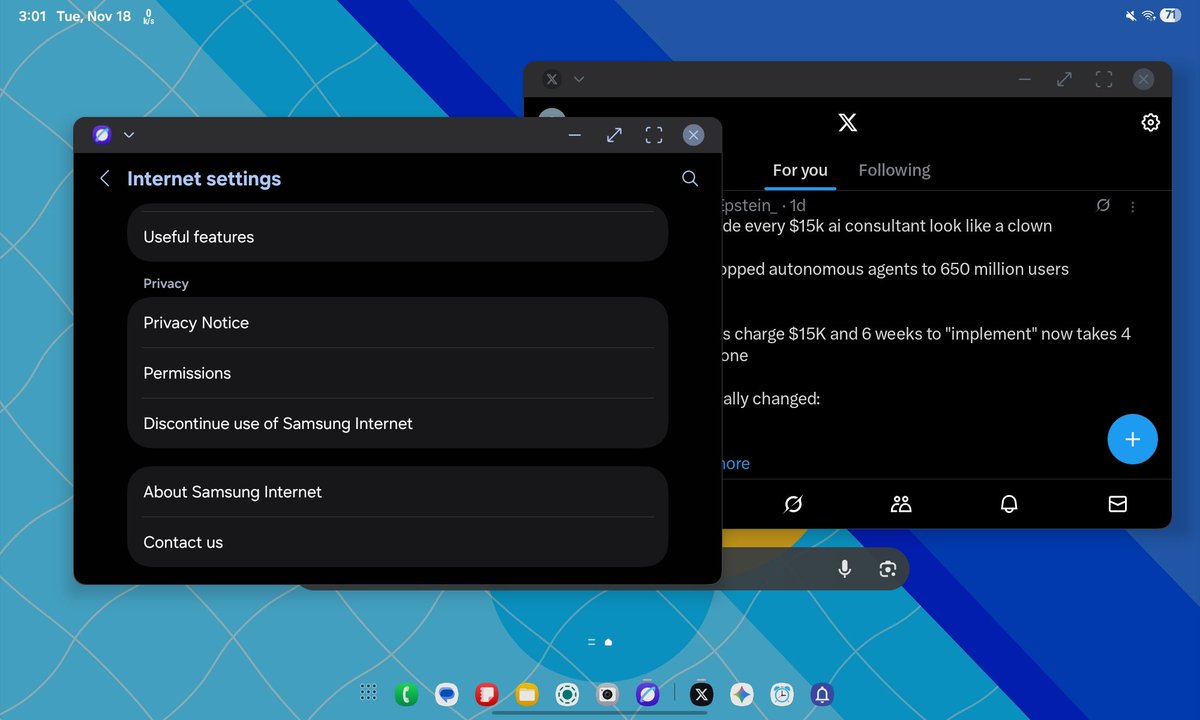 SifxTech's tweet photo. Really liking the Windowed Desktop Launcher mode on One UI 8...
(SOME APPS BADLY NEED OPTIMIZATION THO...) https://t.co/TDYBI5G9sl