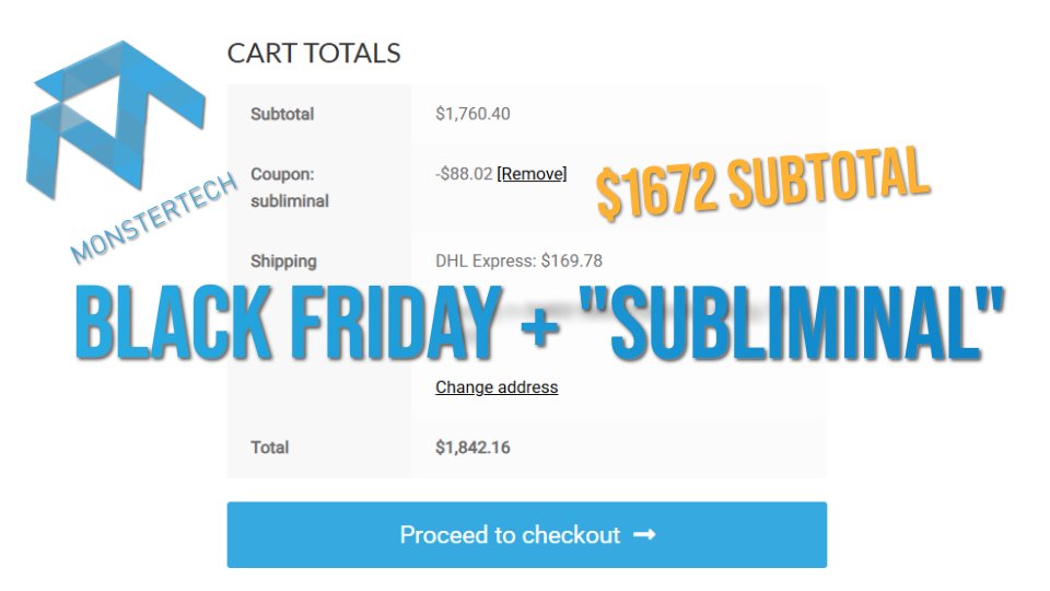 SubliminaLsTV's tweet image. Deal Alert🚨
@MNSTRTECH's Black Friday deals are live. Savings are between 5% and 10% off + you can save an additional 5% using code "subliminal". Can't imagine a better time to buy!

I'm also excited because MT is sponsoring my setup upgrade, more on that in the reply.⏬