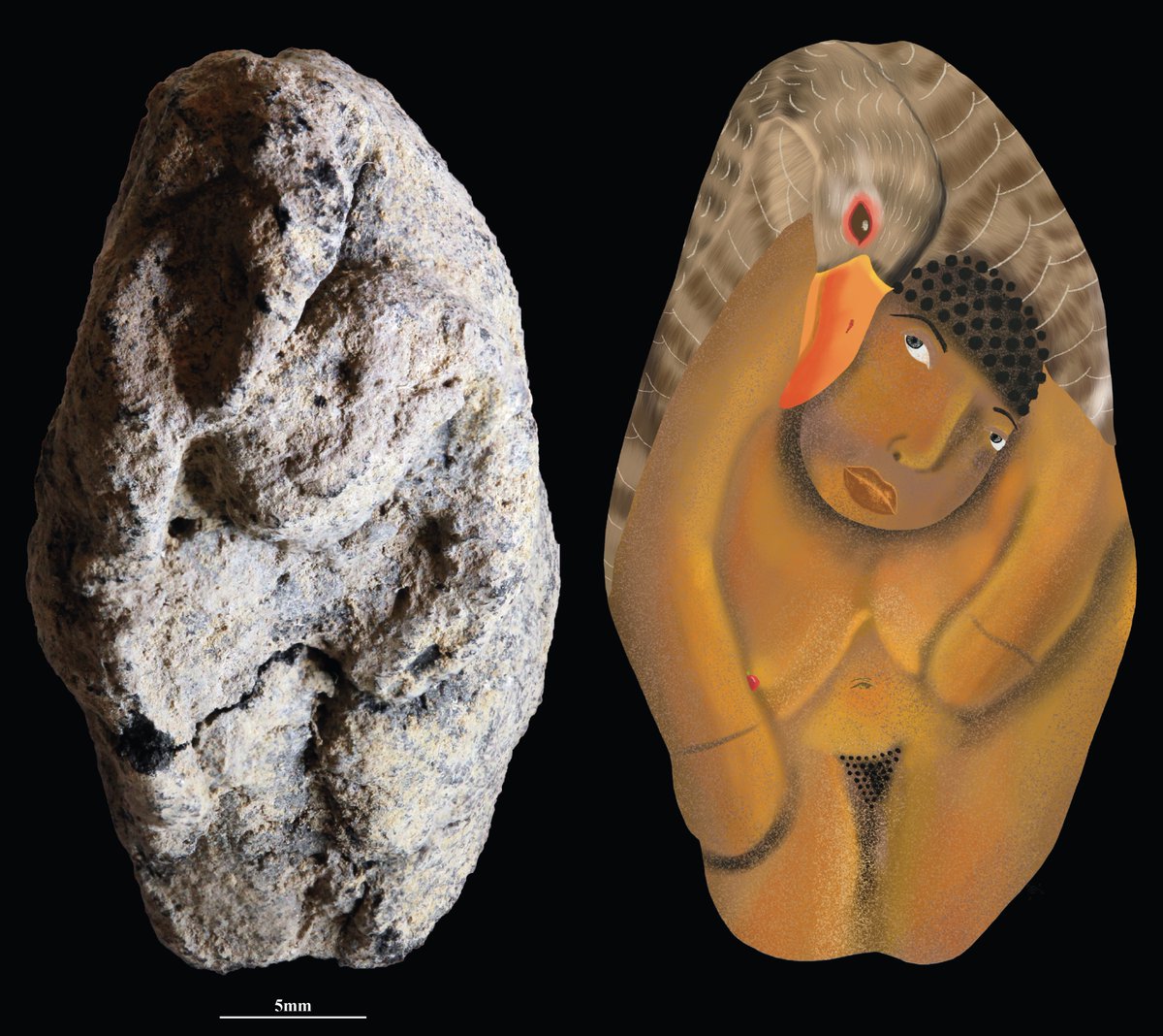 J_M_Natuf's tweet image. 📢📷 🪿New #PaperAlert! in @PNASNews :   
Earliest figurine depicting a human-animal interaction

A 12,000-year-old baked clay and ochre-colored figurine of a woman and a goose discovered in Late Natufian Nahal Ein Gev II (Upper Jordan Valley)

doi.org/10.1073/pnas.2…