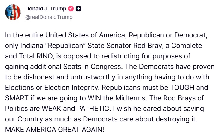 TrumpDailyPosts's tweet image. Donald J. Trump Truth Social Post 04:05 PM EST 11/16/25