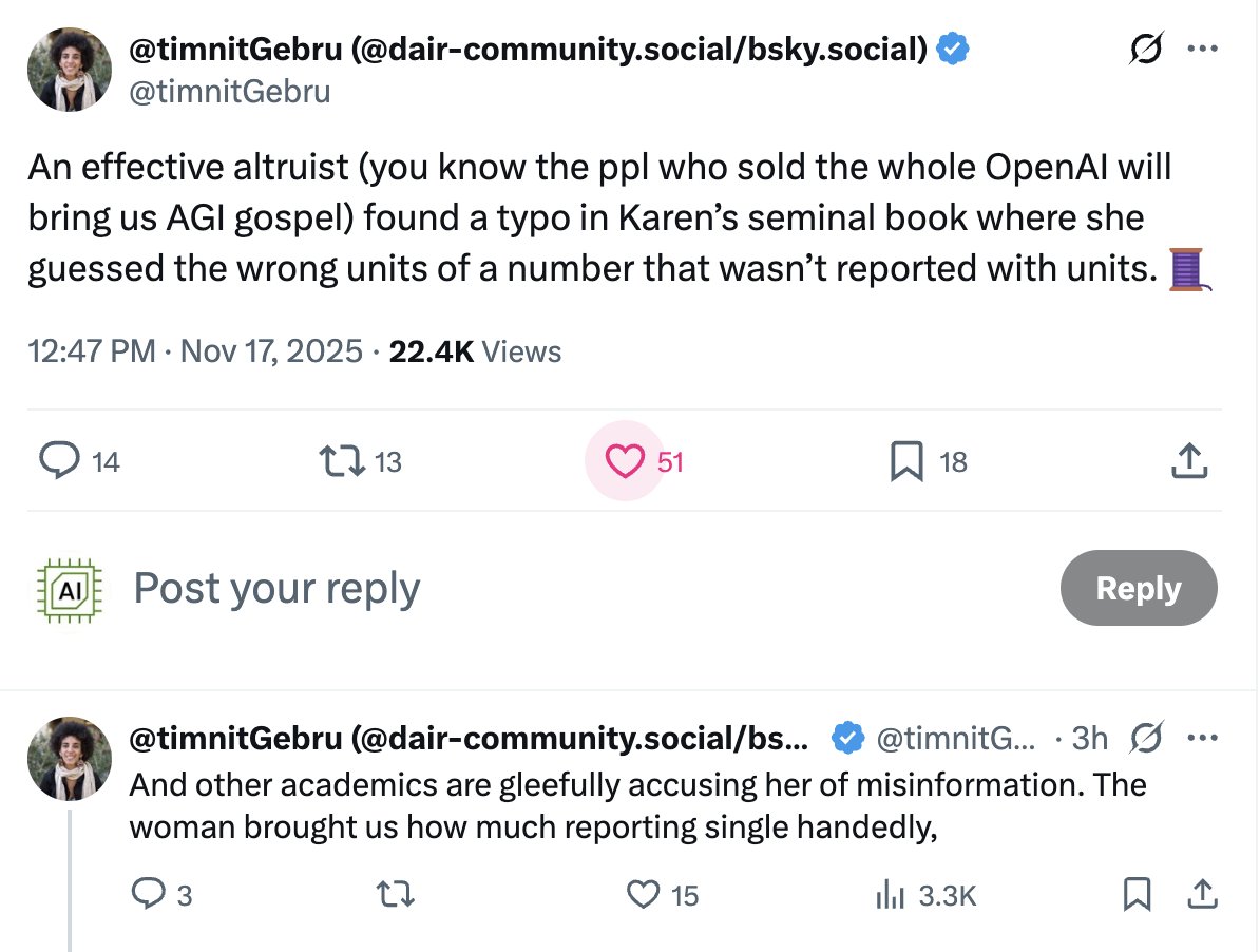 binarybits's tweet image. When someone in your tribe makes an ideologically convenient factor-of-1,000 mistake, I feel like you ought to reflect on whether your tribe has sound epistemic practices before you start questioning the motives of the guy who spotted the error.