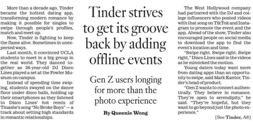 SaanpaurSeedi's tweet image. offline 2 online and back to offline
match / tinder - adds offline events