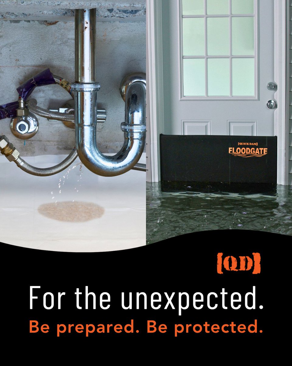 QUICKDAM's tweet image. Leaks happen. Floods happen. Be ready for both.

Indoors or outdoors, Quick Dam has you covered with solutions that spring into action when you need them most.

Be prepared. Be protected.

#QuickDam #DripMat #FloodGate #WaterHappens