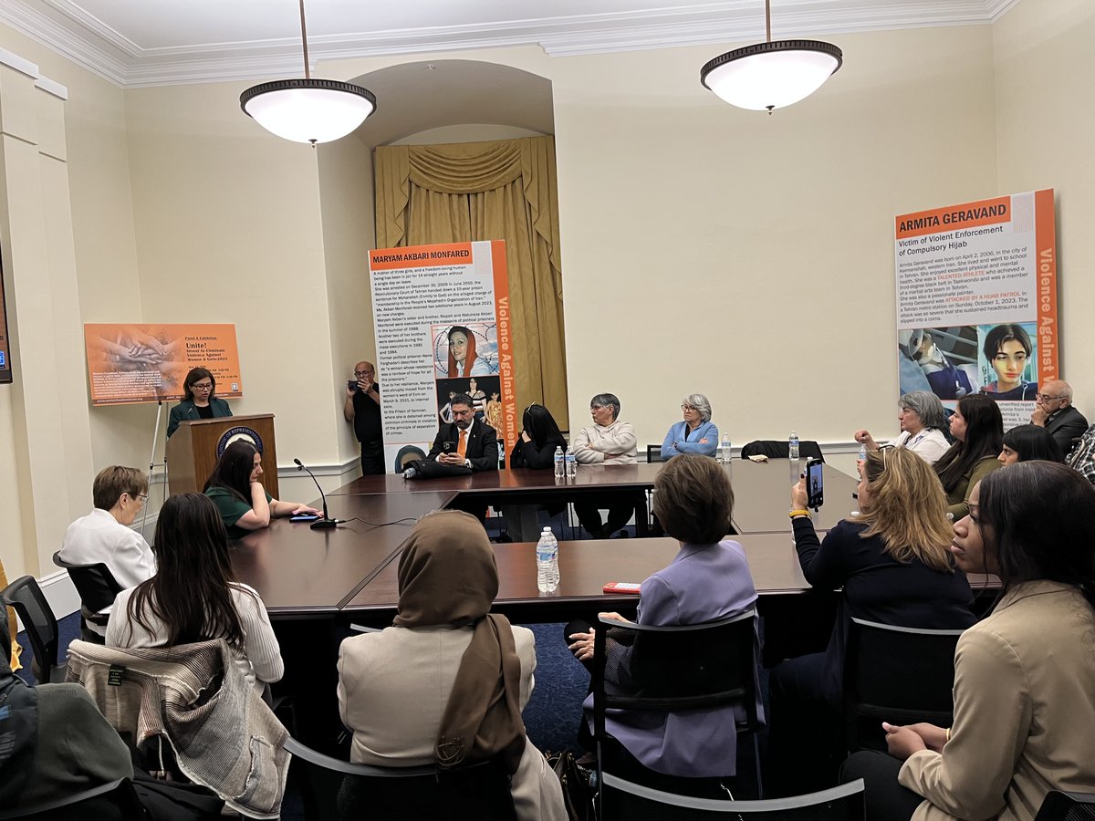 Today at Women Freedom Forum Panel Discussion in Cannon Building,  US Capitol, our regional director <a href="/Mitrasamani1/">Mitrasamani</a> shares her story of imprisonment in Iran and honors brave women like Zahra Tabari &amp; Maryam Monfared who are paying the ultimate price for freedom.
Their cry for