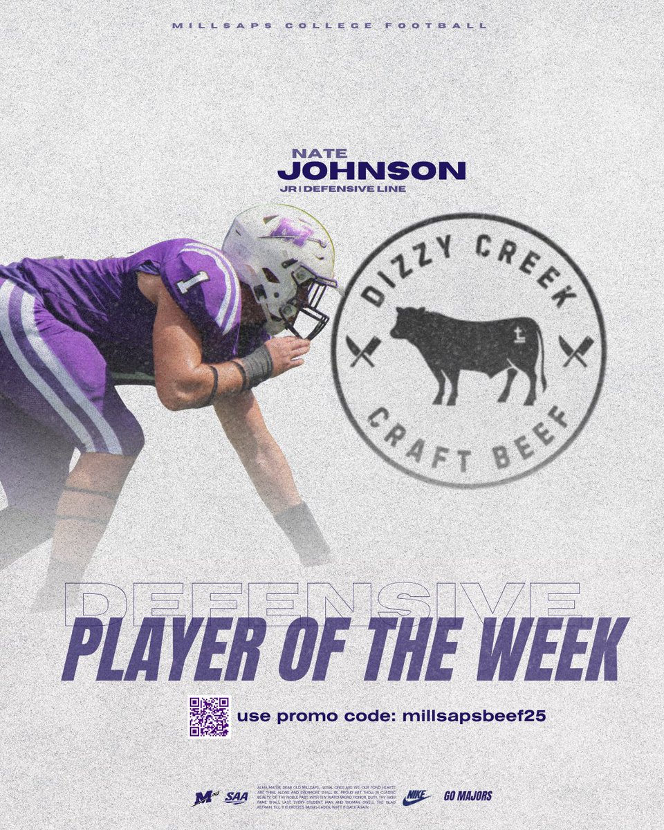 MajorsFootball's tweet photo. This week’s #POTW honors go to:

Tam Patterson - Jason Guthrie Farm Bureau Offensive player of the week
Nate Johnson - Dizzy Creek Craft Beef Co. Defensive Player of the Week
Davis Dare - Primos Cafe Special Teams Player of the Week
 #GoMajors | #FliptheM https://t.co/tLJ2R3RRuS