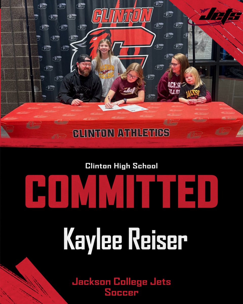 Huge congratulations to Kaylee Reiser on officially signing to continue her soccer career at Jackson College! ⚽

Your hard work, determination, and love for the game have brought you to this moment — can’t wait to see you shine at the next level. Go Jets!! ✈️