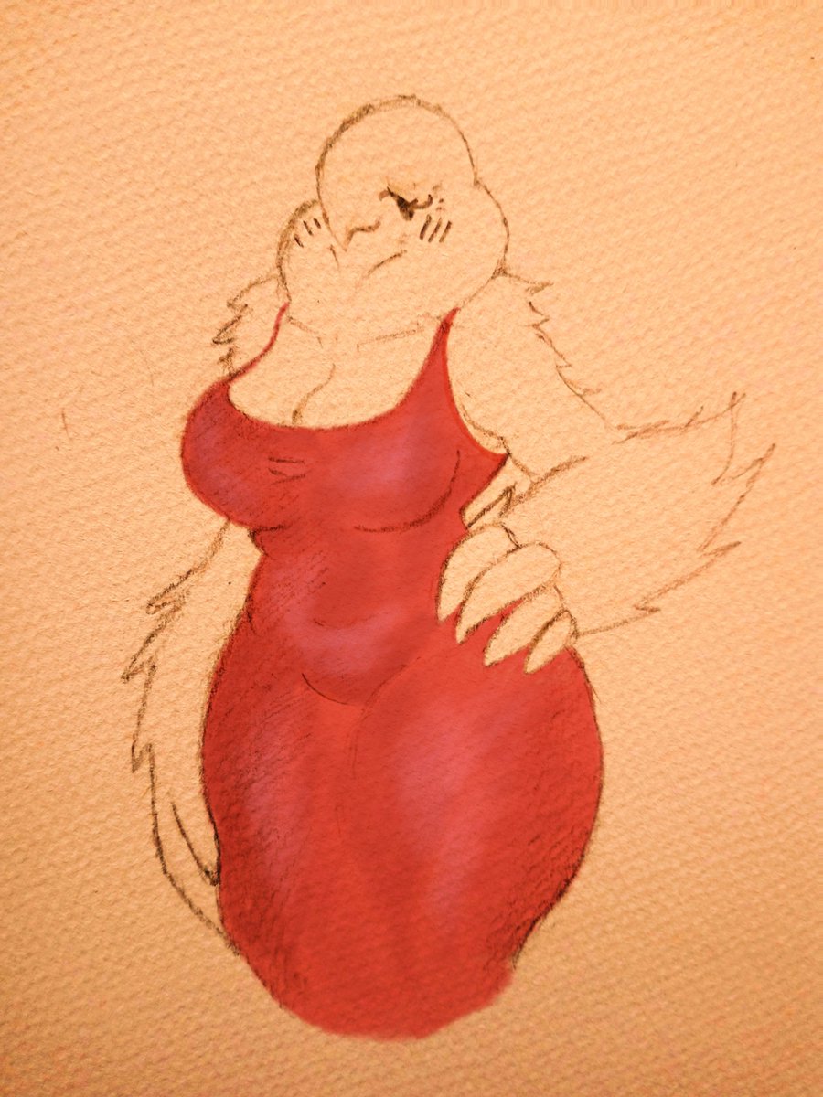 @/VeryEvilVatta 's birb peep in a red dress :]

I like her....