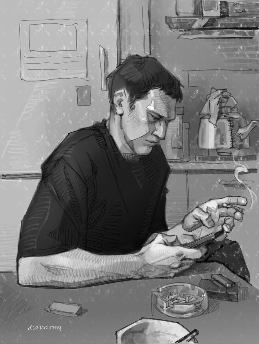 Как же тащусь рисовать бытовуху в последнее время 
#сероволк