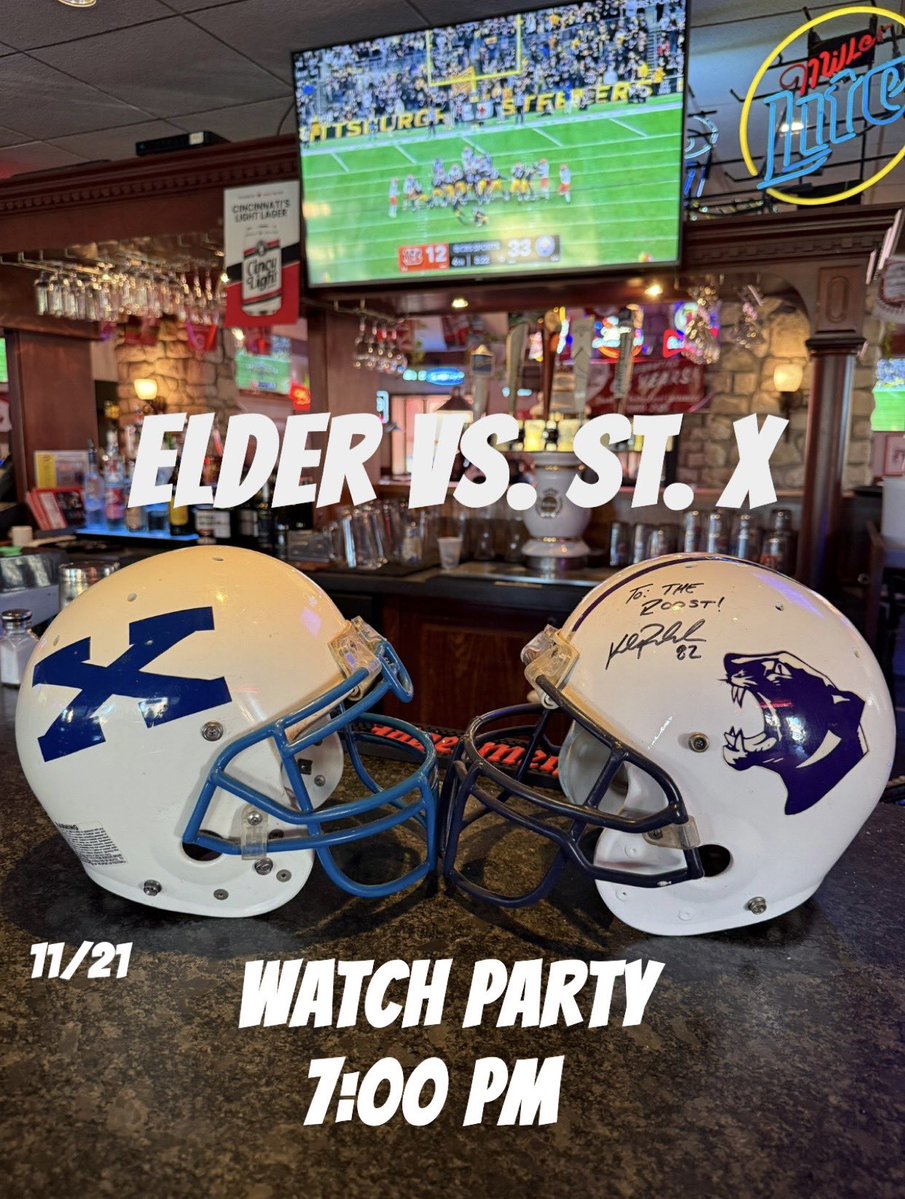 ronsroost3853's tweet image. We will be streaming the sold out Elder vs. St. X regional final game this Friday night. Whether you’re wearing purple or blue, join us for an exciting night of football!🟣🔵Will also have the UC vs. Louisville basketball game on as well