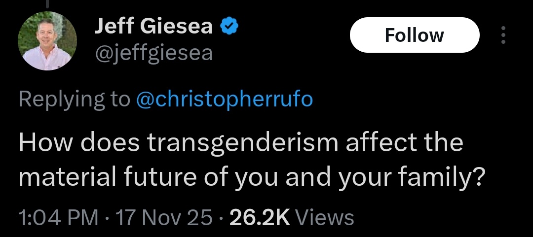 By mandating that females of all ages can't have spaces to ourselves

By regressing medicine and academia, thereby endangering society as a whole

By reducing male and female to ideas in a person's head

By muddying crime and populating statistics

That's just a start, tho 🙃💕
