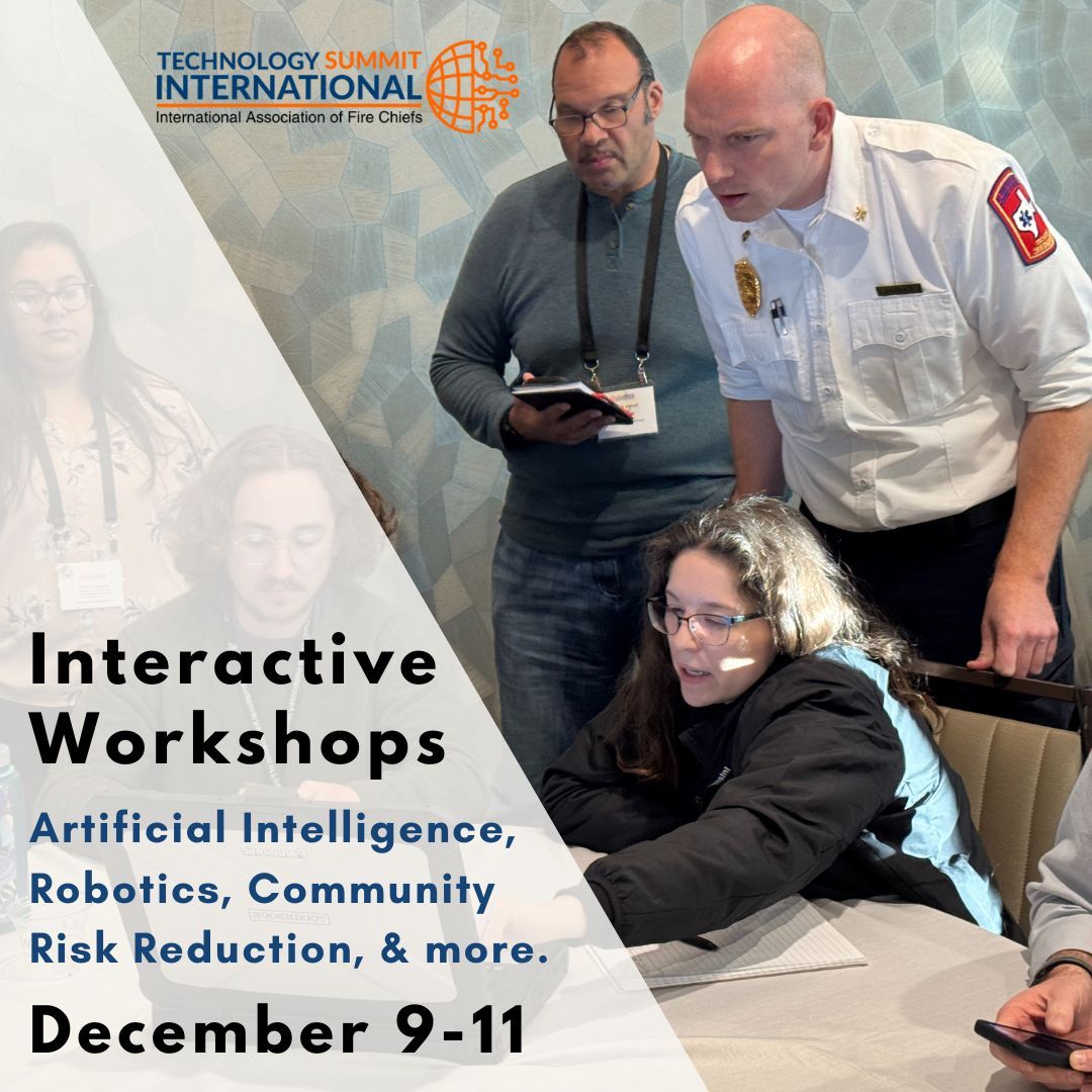 IAFC's tweet image. TSI is all about real, interactive workshops. 

Learn to map data, build a simple AI agent, use AI in daily work, and talk openly about trust in new tools. See the full schedule for details.  buff.ly/ghDVgvb