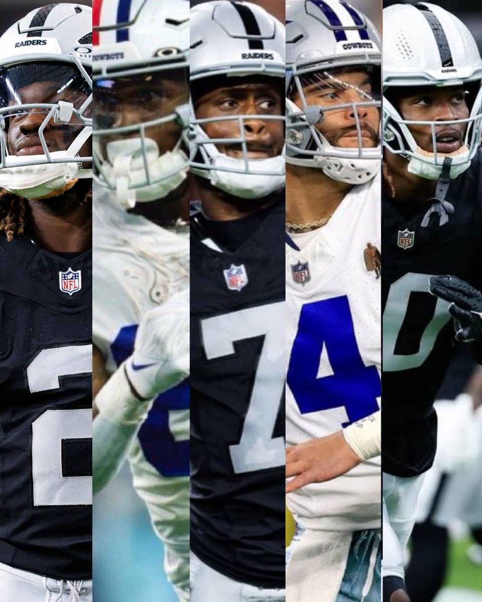 AlexCaruso's tweet photo. Monday Night Football Betting Card:

Ashton Jeanty Over 17.5 Rec Yards
Ceedee Lamb Over 6.5 Receptions
Geno Smith Over 0.5 Intercetpions
Cowboys -2.5 Spread
Donte Thornton Over 11.5 Rec Yards

$200 to Someone who LIKES if we go 5-0 https://t.co/hxA8twMB9W