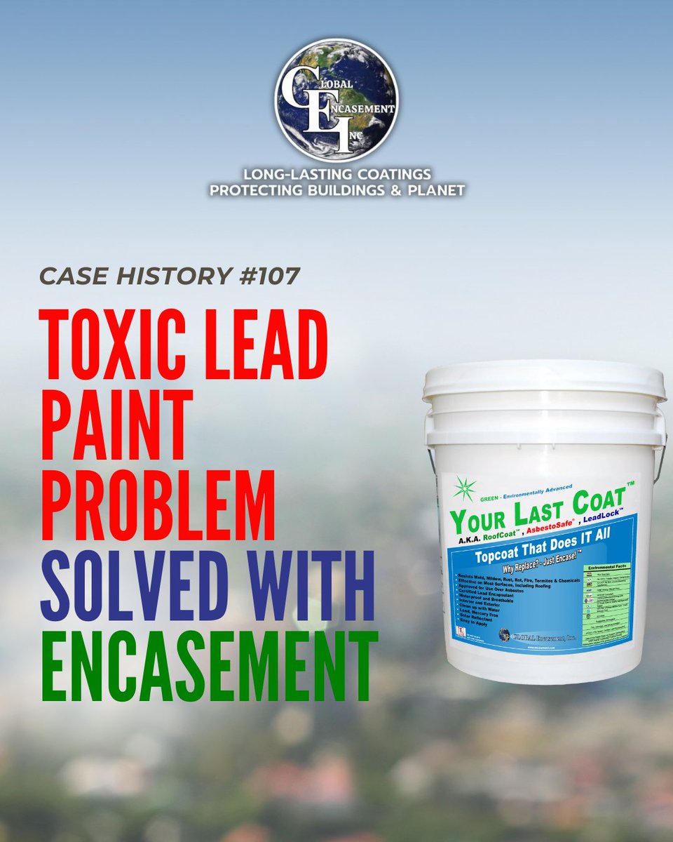 encasementguy's tweet image. 🚨 CH#107: Lead Paint Hazard Solved! 🚨

Peeling toxic lead paint put community safety &amp;amp; 
compliance at risk. 

🔥 ORDER NOW for safer, smarter building solutions:
 encasement.com/order-green-co…

#LeadSafe #GreenCoatings #BuildingProtection