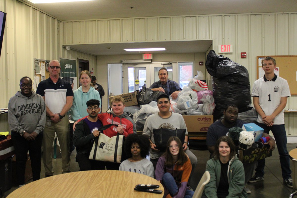 Today, our JROTC senior class helped donate bags full of clothes to veterans in need at the New Visions Veteran Home